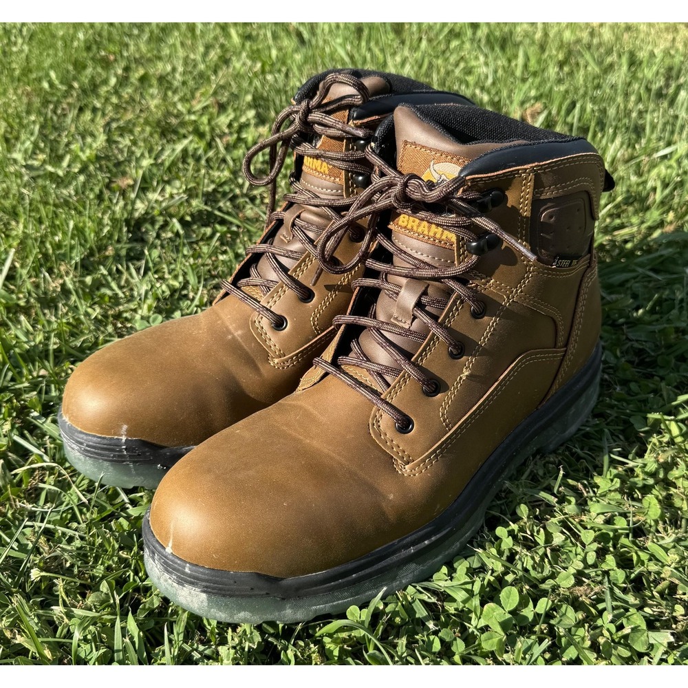 Brahma Boots Mens Size 9.5 Brown Steel Toe Work Ankle Lace Up Combat MNBR22EZ001